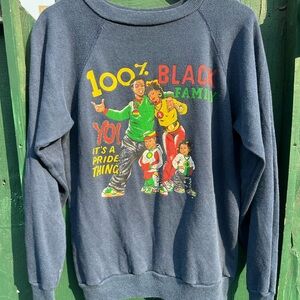 Vintage America Navy Family Graphic Women's Sweater